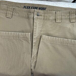 Duluth Trading Flex Fire Hose Cargo Pants 48x28 Mens Khaki Durable Workwear 97%‎